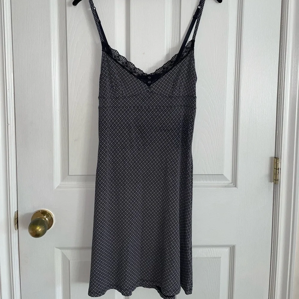 Patterned Black Lingerie Style Dress - Picture 3 of 8